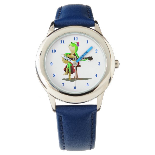 Montre Funny Watch with Frog Jouer de la guitare (devant)