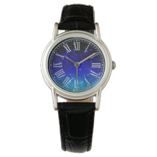 Montre Galaxie Dégradé Crépuscule Étoiles Bleu Foncé