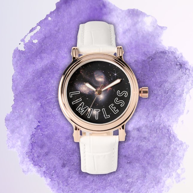 Montre Galaxie Inspirationnelle sans limite (This cosmic watch features the positive reminder that you are limitless.)