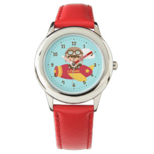 Montre Garçon Aviateur Mignon Aventure en Avion Pour Garç