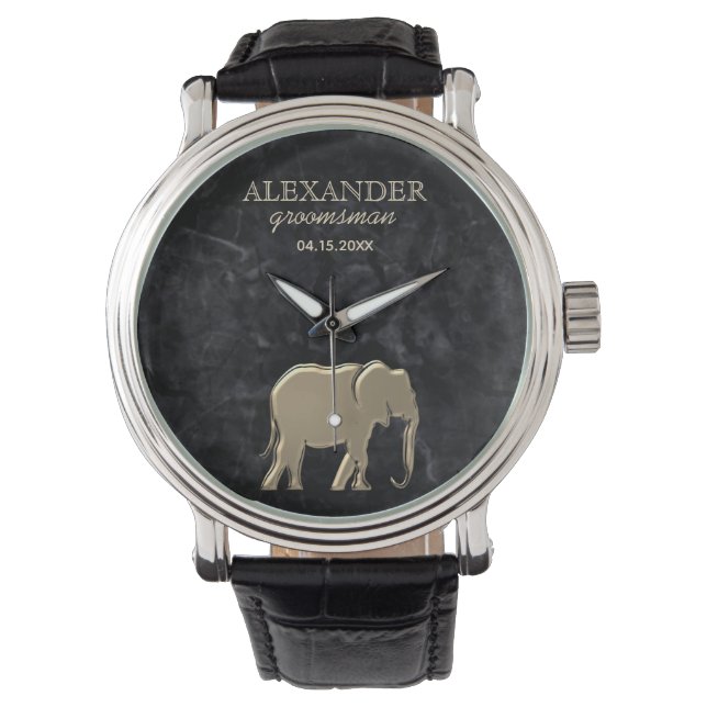 Montre Garçon d'honneur noir moderne (devant)
