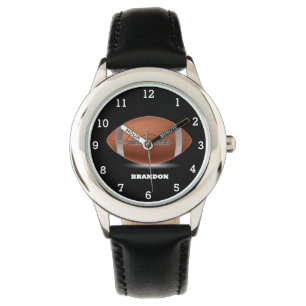 Montre Garçons American Football Ball Black Nom Enfants