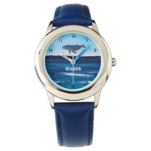Montre Garçons Baleine Océan Poisson Cute Moderne Bleu En
