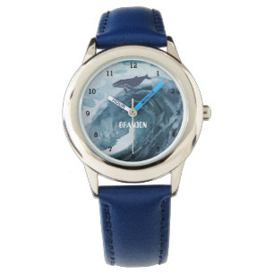 Montre Garçons Baleine Océan Poisson Cute Moderne Bleu En