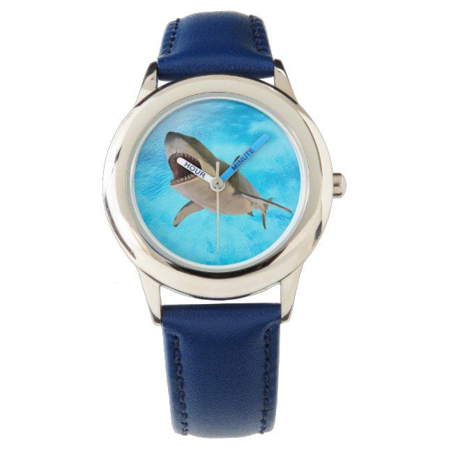 Montre Garçons Bleu Grand requin blanc eWatch (devant)