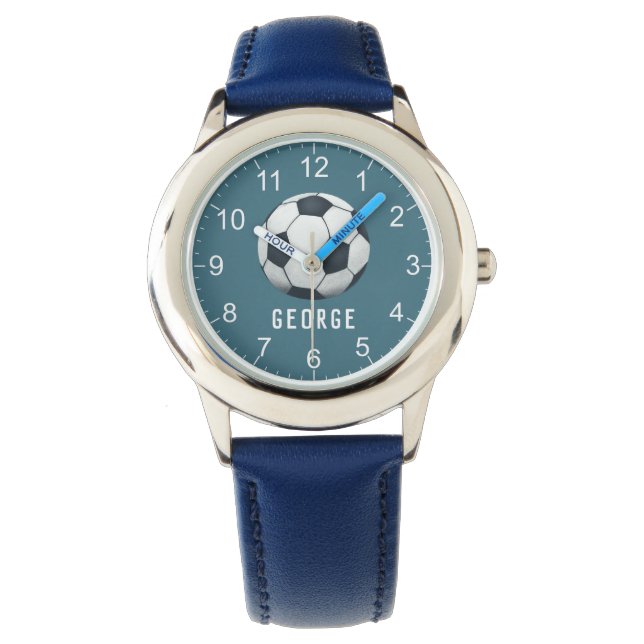 Montre Garçons Blue Sports Football Football Enfants (devant)
