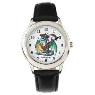 Montre Garçons cool Pirate dragon ajouter un nom