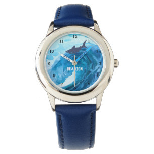 Montre Garçons Requin Océan Poisson Cute Moderne Bleu Enf