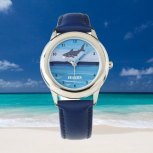 Montre Garçons Requin Océan Poisson Cute Moderne Bleu Enf