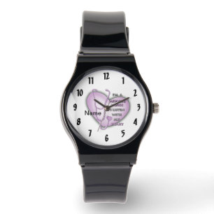 Montre Garde infirmière de la sage-femme du coeur pourpre