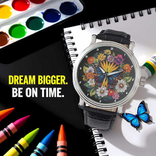 Montre Garden Symphony" - Floral Butterfly  (Créateur téléchargé)