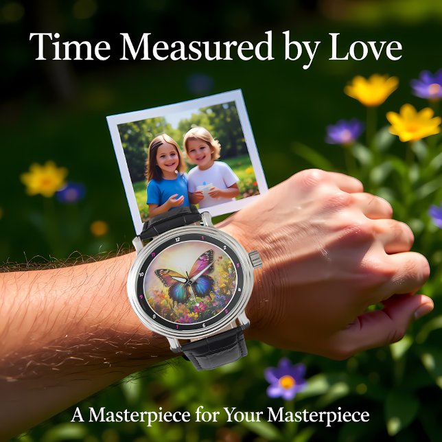 Montre Garden's Embrace" - Vibrant Butterfly (Créateur téléchargé)