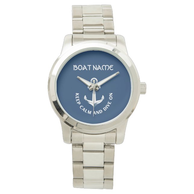Montre Gardez Le Calme Et Plongez Sur, Ancre Bleu Marine (devant)