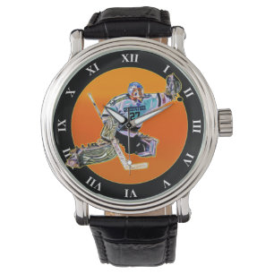 Montre Gardien de but rougeoyant psychédélique de gardi