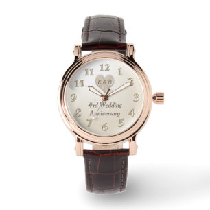 Montre Garnissez en cuir les 3èmes cadeaux d'anniversair