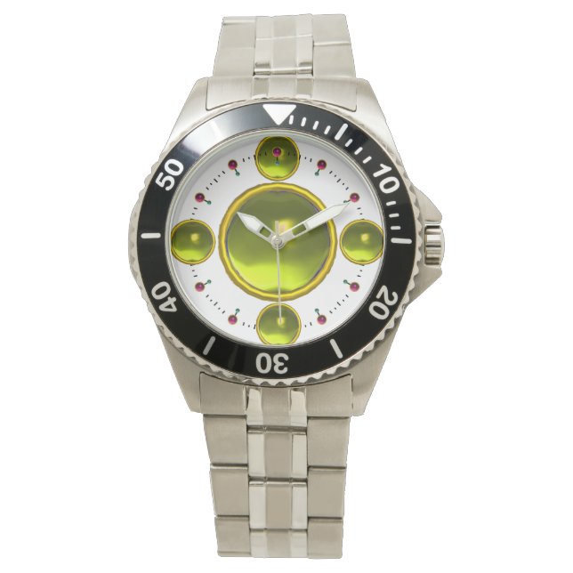 Montre GEM STONE NUMÉRIQUE topaz jaune or (devant)