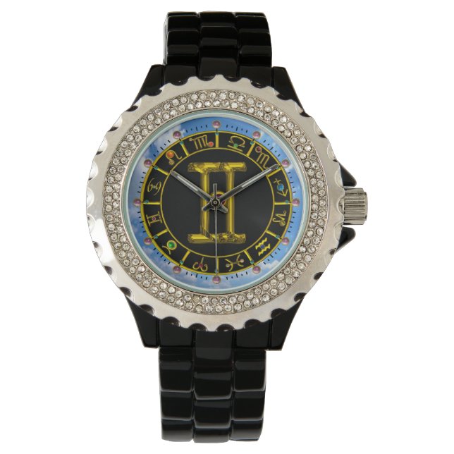 Montre GEMINI GOLD ZODIAC ANNIVERSAIRE JEWEL Astrologie G (devant)