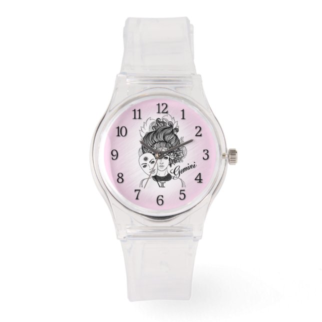 Montre Gemini Masqué Lady Zodiac rose (Recto)