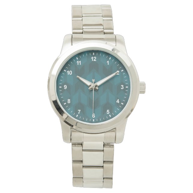 Montre Geo Step extérieur | Motif Turquoise foncé (devant)