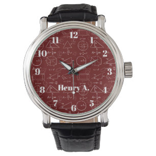 Montre Géométrie Math Stylish Red Wine