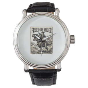Montre George Washington patriotique chevauchant le T-rex