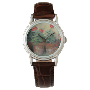 Montre Géraniums dans des pots