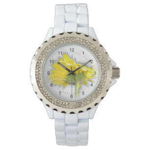 Montre gerbera jaune