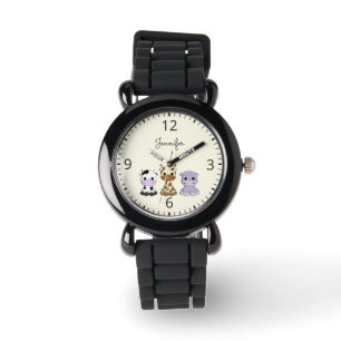 Montre Girafe de vache mignonne hippo dessin animé nom en