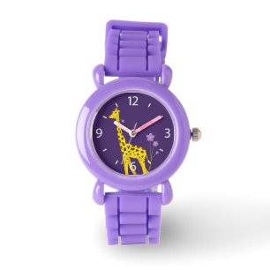 Montre Giraffe mignonne fille pourpre