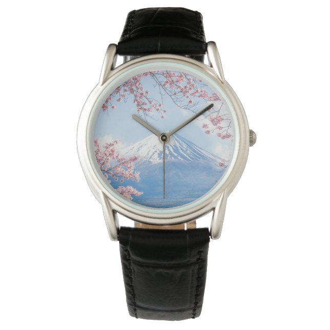 Montre Glace et neige | Cherry Blossoms Mt. Fuji Japon (devant)