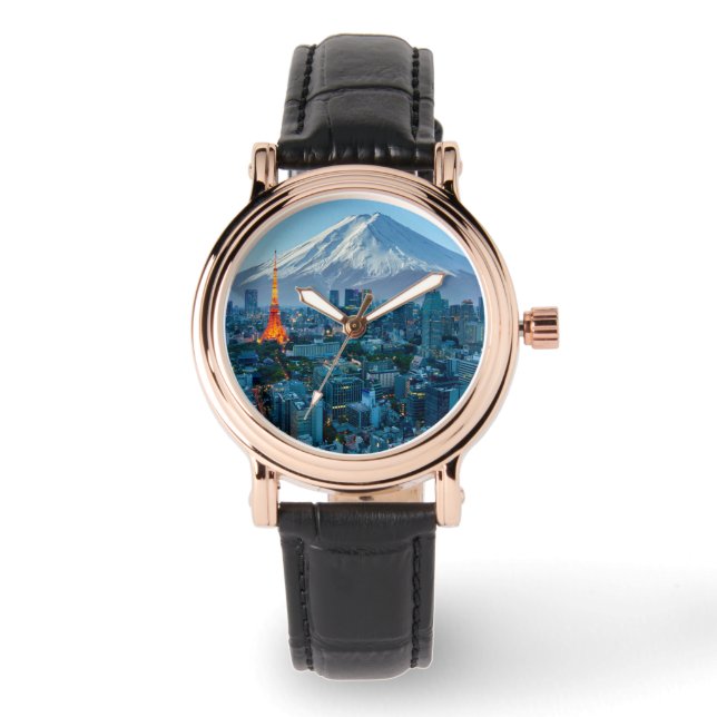 Montre Glace et neige | Mt. Fuji et Tokyo Skyline (Recto)