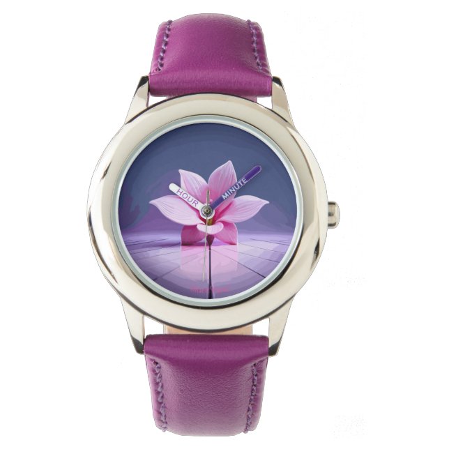 Montre Gladioli Dimensional : Pièce maîtresse rose et vio (devant)