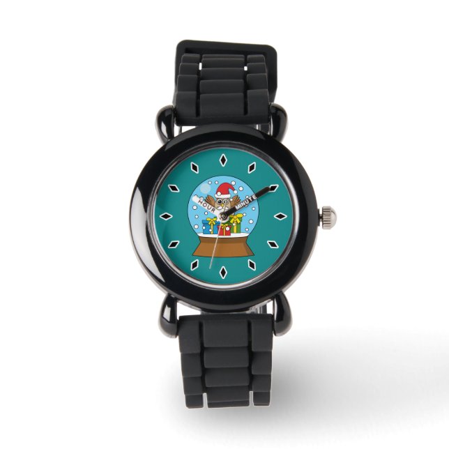 Montre Globe des neiges avec Chouette du Père Noël (Recto)