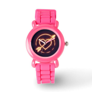 Montre glowing image of a heart with cupid's arrow