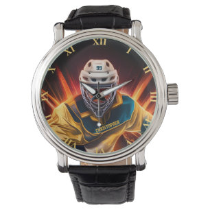 Montre Goalkeeper Hockey sur glace avec votre nom gardien
