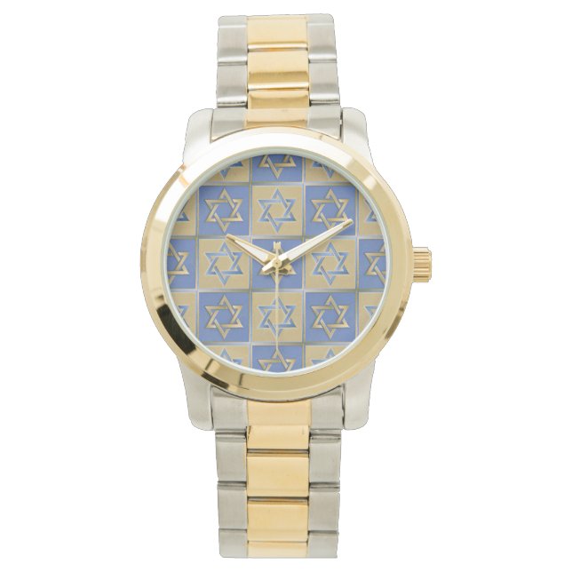 Montre Gold Blue Star de David Art Panels (devant)