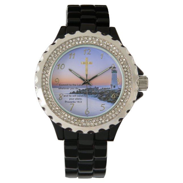 Montre Gold Christian Faith croise avec Où je vais aujour (devant)