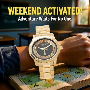 Montre Gold Christian Faith croise avec un dicton drôle