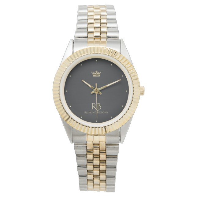 Montre Gold Crown Black Metallic Watch (devant)