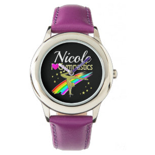 MONTRE GOLD GLITZY J'AIME LA GYMNASTIQUE CUSTOMISÉE CONC