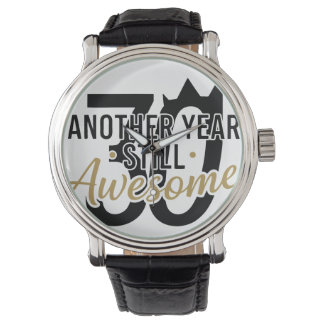Montre Golden Elegant Script "Awesome" Typography Black