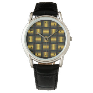 Montre Golden Lattice Watch Or Noir