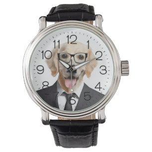 Montre Golden Retriever avec des lunettes Regardez