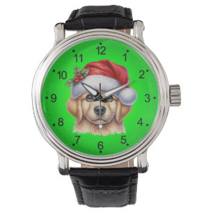 Montre Golden Retriever Chien avec le Père Noël Style-825