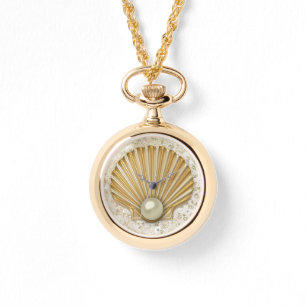 Montre Golden Seashell & Pearl Bokeh Bling