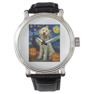 Montre Goldendoodle Chien Mignon Halloween Jack O Lantern