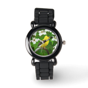 Montre Goldfinch américain en peinture d'hiver - Oiseau s