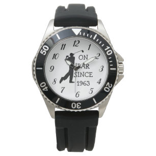 Montre Golfer Par 60e Anniversaire Noir Golf Elégant Papa
