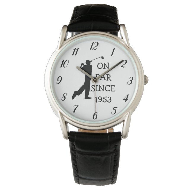 Montre Golfer Par 70e Anniversaire Noir Golf Elégant Papa (devant)