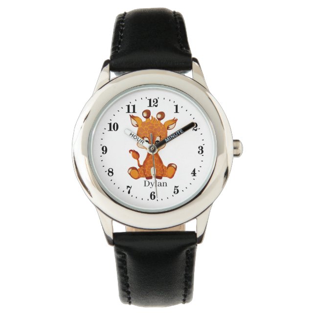 Montre gosses Jungle girafe ajouter le nom (devant)
